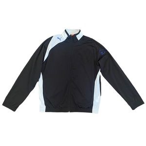 Puma | Mens Black and white with Blue logo Track Jacket Size XL